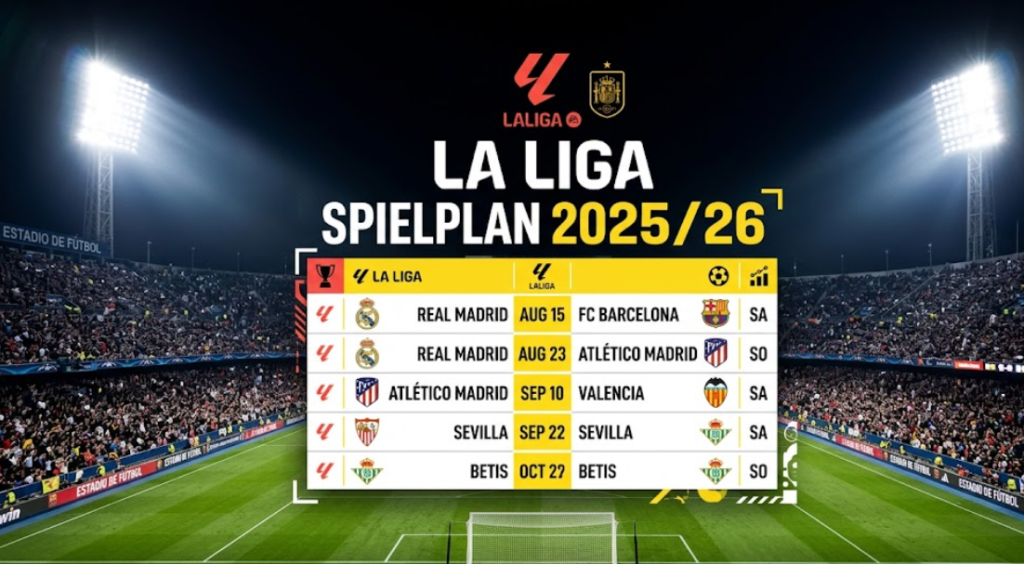 La Liga Spielplan 2025/26 alle Begegnungen im Überblick